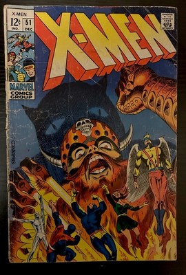 X-Men#51 Low Grade Silver Age Key Jim Steranko Stan Lee 1st Erik the Red Comic