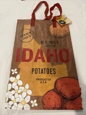 Trader Joe's Reusable Shopping Tote Bag Idaho Potatoes NWT