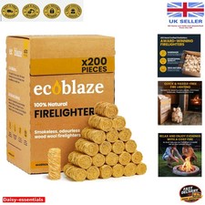 200 Odourless Firelighters - Reliable Fire Starters for Wood, BBQ & Pizza Ovens 0.10 per lighter