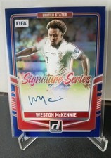 2024-25 WESTON McKENNIE /99 BLUE PRIZM AUTO PANINI DONRUSS SOCCER SP AUTO USMNT