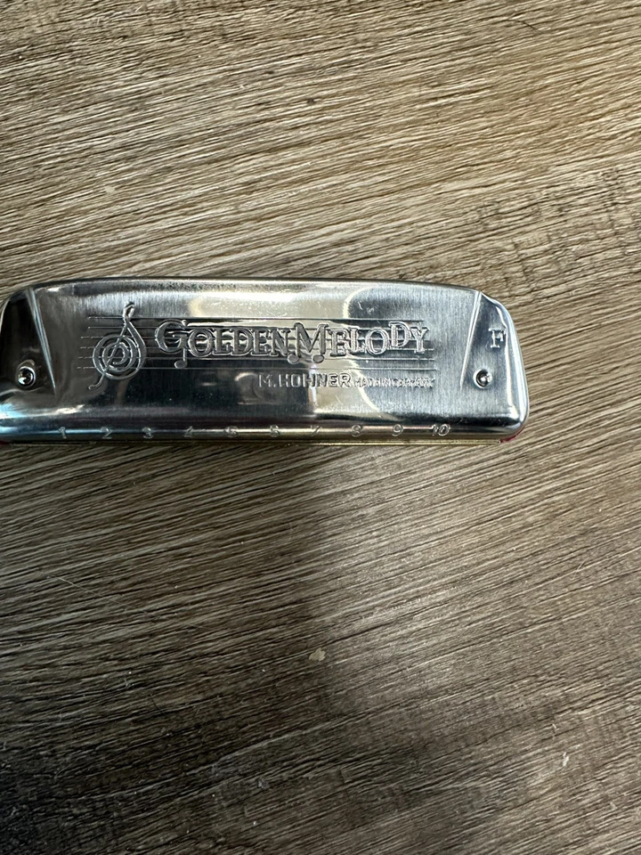 Armónica M. Hohner Golden Melody No. Llave F 542 con estuche original hecha en Alemania Foto 4 de 4