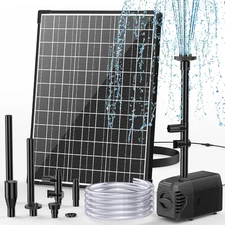 Solar Fountain Pump, 20W Solar Powered Water Pump 320GPH Flow Adjustable, Solar 
