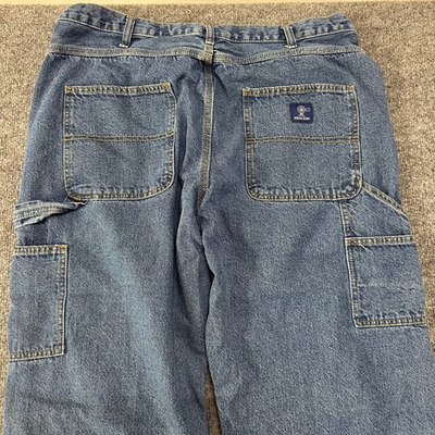 #ad Rural King Carpenter Jeans Mens 40x36 Blue Denim Relaxed Fit Utility Workwear $25.00