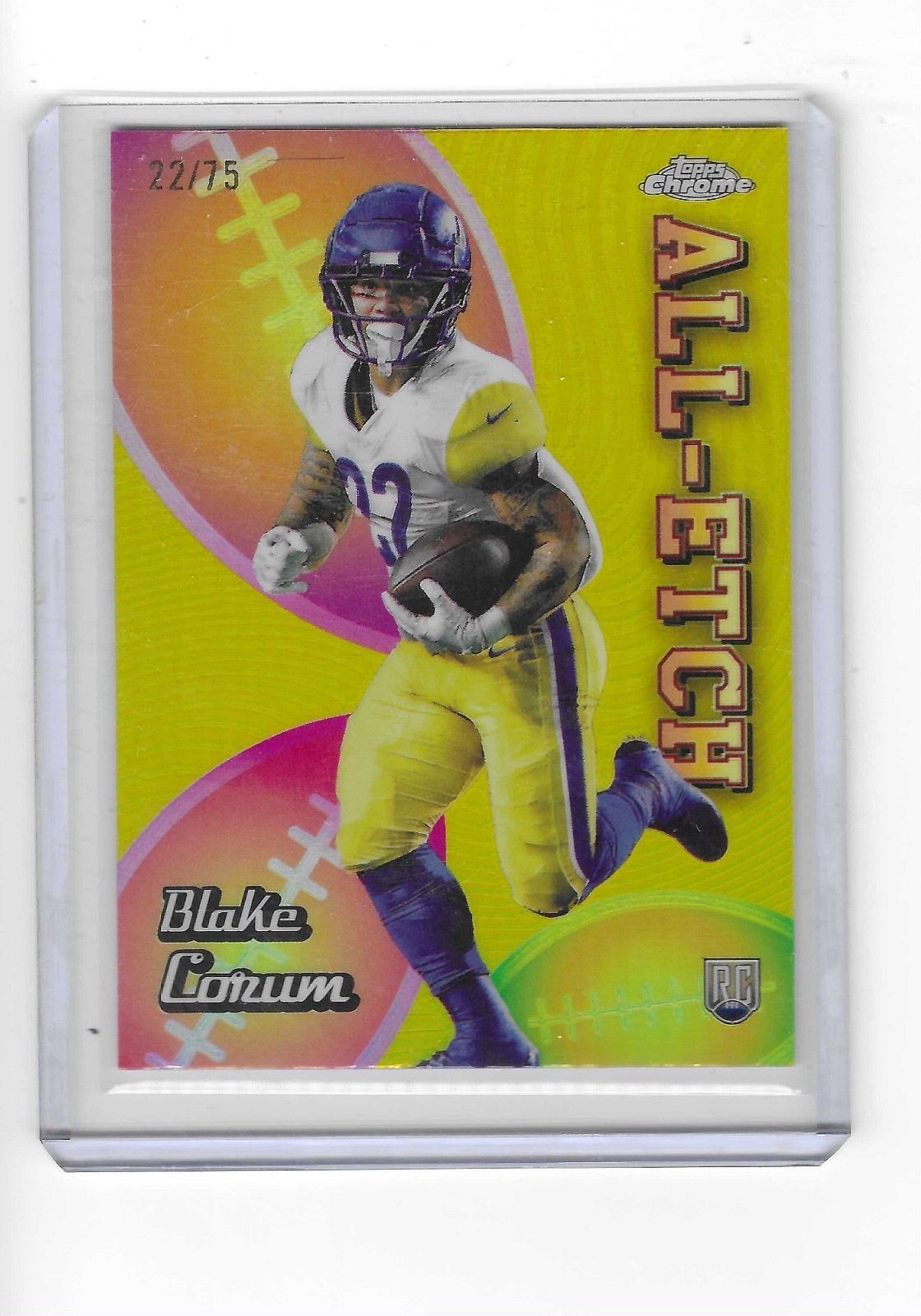 Blake Corum Topps Chrome All-Etch #CAEBC Yellow Refractor