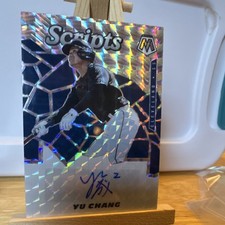 Panini 2021 Mosaic Scripts Yu Chang SCR-YC Prizm Autograph Cleveland MLB