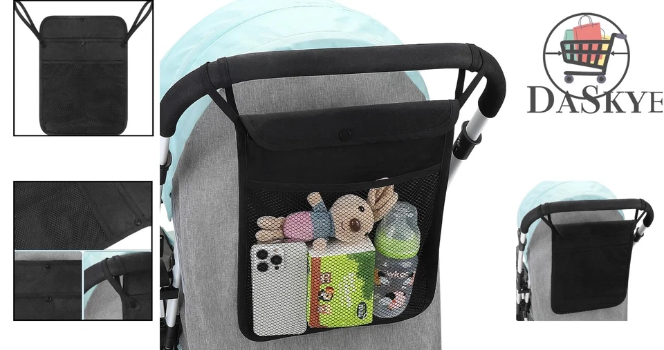可调式婴儿推车收纳盒 - 时尚实用的婴儿储物解决方案 — 第 2/4 张图片