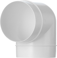 Rohrbogen 90 Grad 125Mm - Weiß PVC Rohrverbinder - Kunststoff LüFtungsrohr Bogen