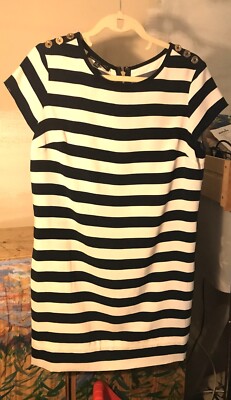 US Navy Inspired 4th of July Cocktail Dress w/ Pockets Blue and White  Stripe | eBay