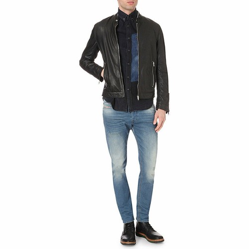 diesel genuine leather coats & jackets