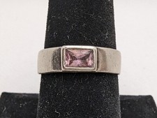 Sterling Silver 925 Pink Topaz Ring Size 7.5