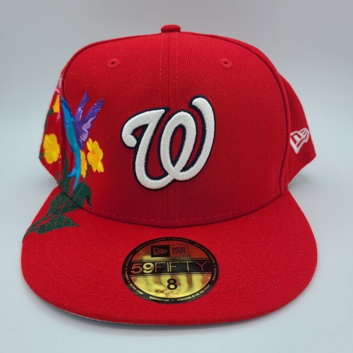 Washington Nationals Hat New Era 59Fifty Baseball Cap Humming Bird Bee Flowers - Picture 3 of 10