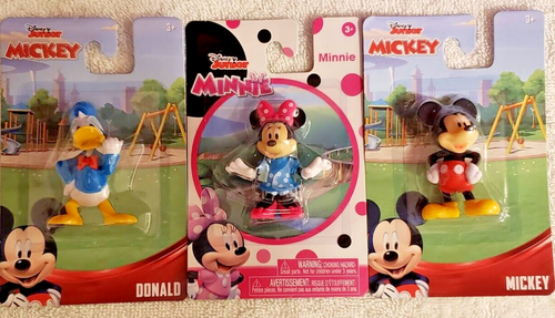 Disney Jr Mickey Figurines Mickey Minnie Donald Toys Cake Topper NEW Lot of 3