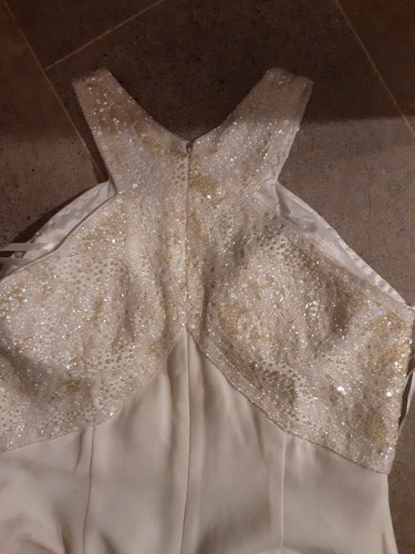 Bella Diosa Collection Ivory Vintage Jumpsuit Hand Beaded Bodice Size 16 - Picture 3 of 4