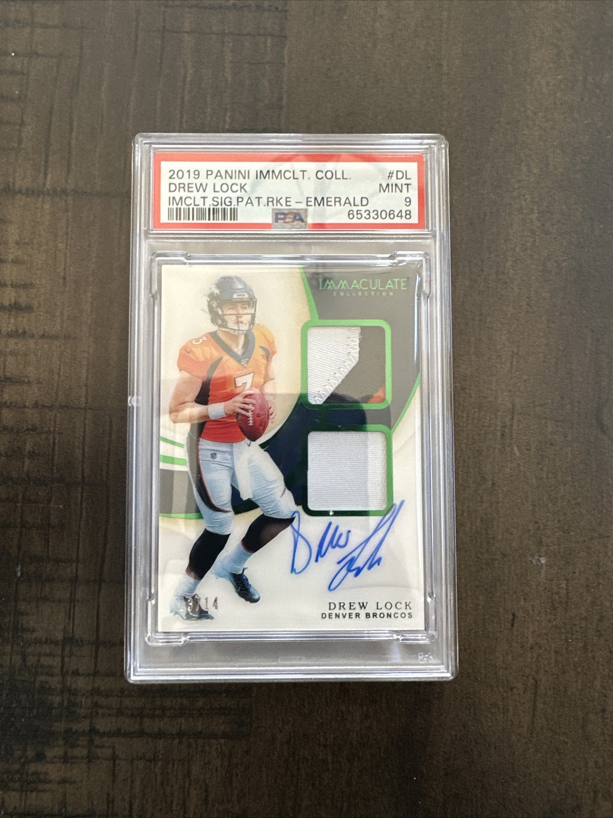 Drew Lock Panini Immaculate Collection Immaculate Signature Patches Rookie #DL Emerald
