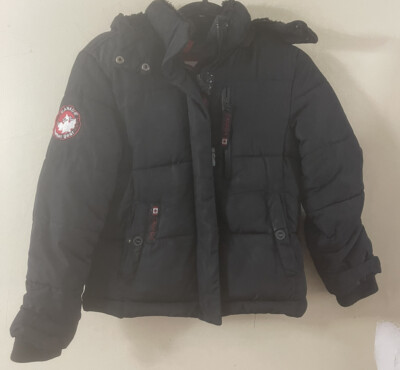 Canada Weather Hear Girls Black Puffer Coat Sz Large 14-16