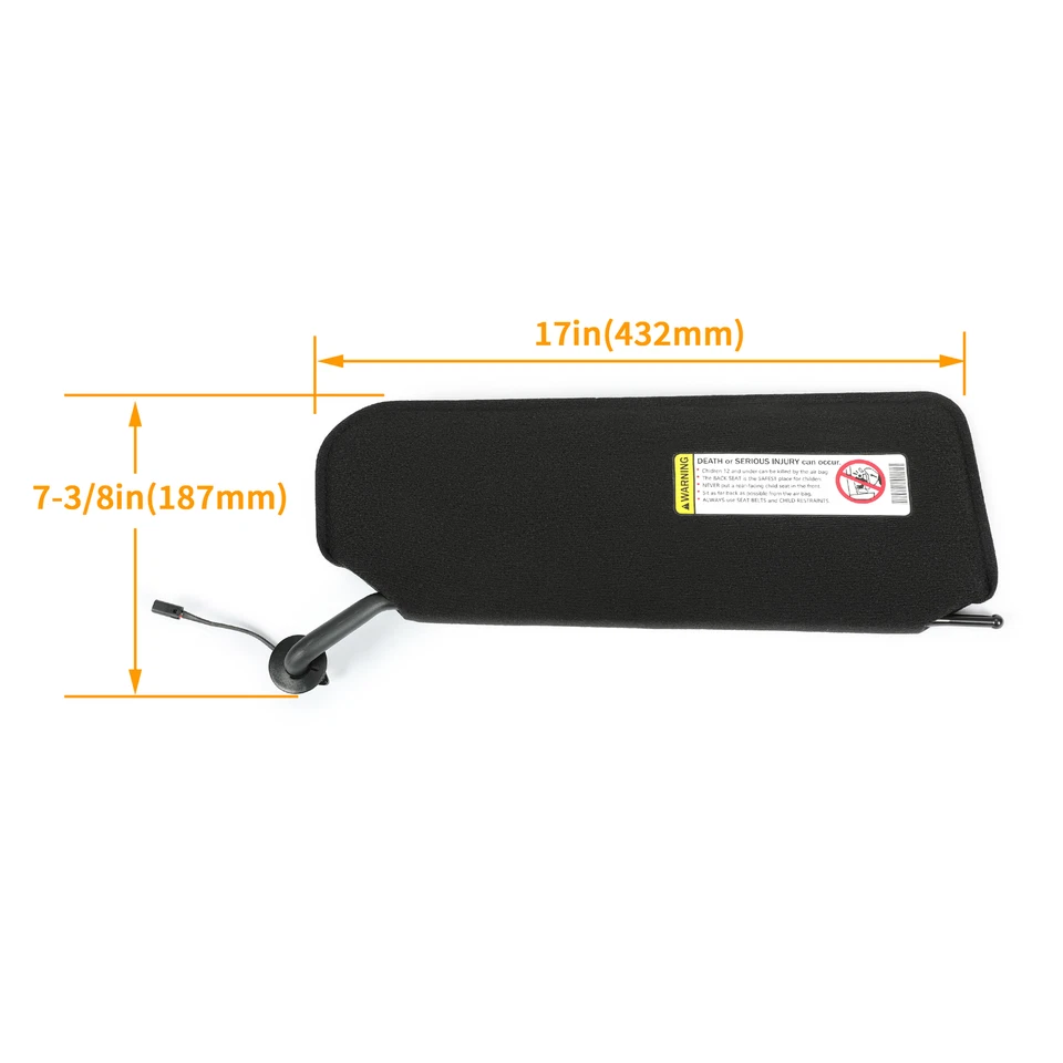 Pair Sun Visor Sun Shades Vanity Mirror Black For 97-04 Chevy Corvette C5 W/ LED - Image 3 of 4