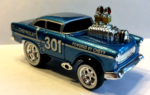THE ORIGINAL MUSCLE MACHINES 1955 CHEVY SEDAN GASSER 1:64 DIECAST 55 CHEVY -