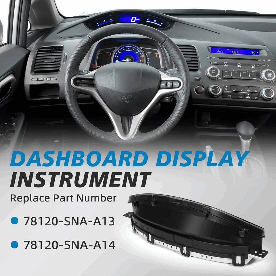 Cuadro de instrumentos medidor de pantalla de tablero superior velocímetro para Honda Civic 06-11 Foto 4 de 4