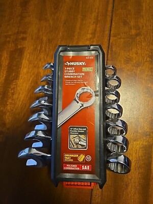 Husky 7-Piece SAE Stubby Combination Wrench Set 623 836 Polished