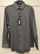 NWT Hart Schaffner Marx size L grey long sleeve button up shirt men's