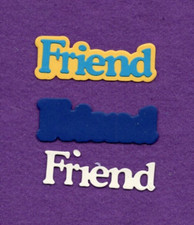 FRIEND  4 with background word die cuts scrapbook cards