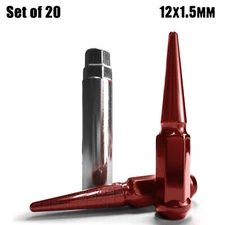 Set of 20 RED Spike Lug Nuts 12x1.5 fit Camry Celica MR-2 Supra Venza RAV4 5RD5