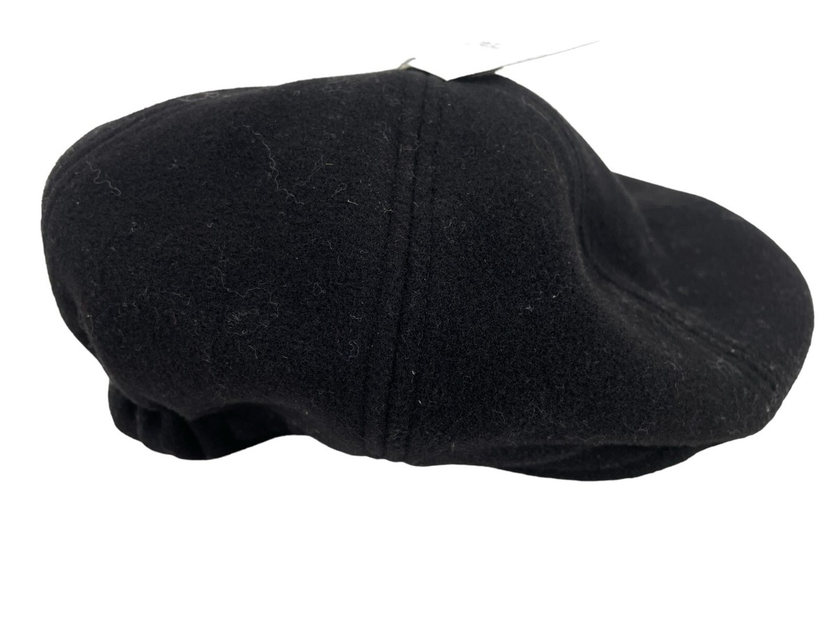 Zara Beret Hat Womens Medium Classic Felted Wool Blend Black