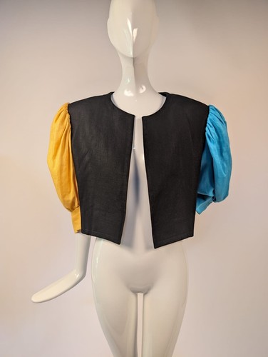 GIVENCHY TRI TONE LINEN DESIGNER JACKET MADE IN FRANCE