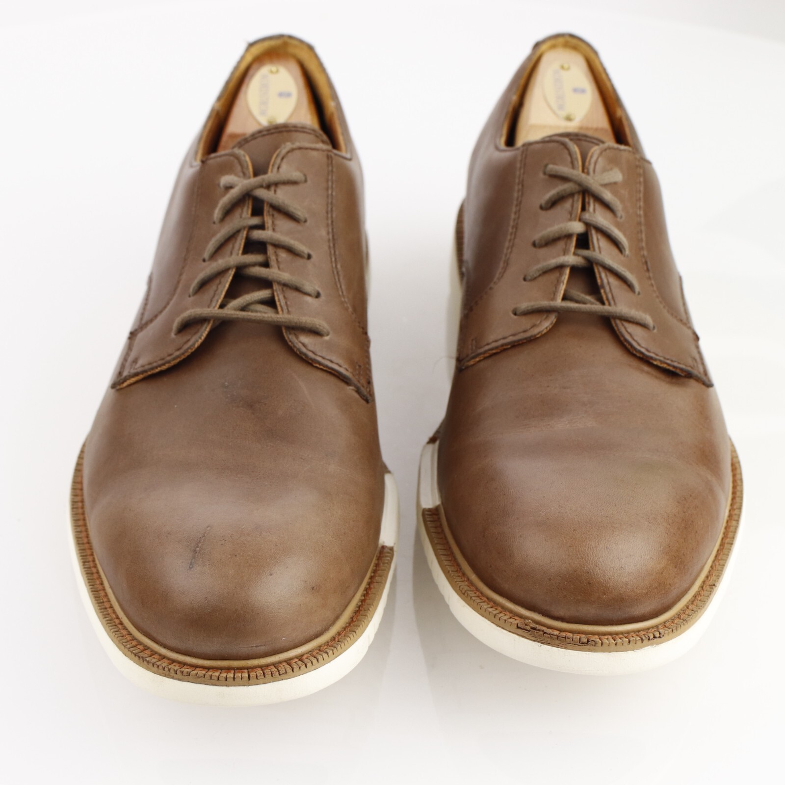 SAOLA Scarpa elegante Cole Haan uomo Great Jones Oxford taglia 9 5 M marrone bianco punta liscia