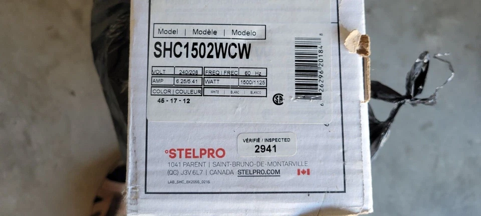 CONVECTOR STEL-PRO ASHC1502WCW BLANCO 1500W 240V totalmente silencioso 2 juegos cada uno $330 Foto 3 de 4