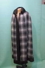 Traumhaftes Cape vintage Umhang vintage Tweed kariert Pelz Schurwolle Fell