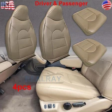 For 1999 2000 Ford F250 F350 Lariat Leather Driver Passenger Side Seat Cover Tan