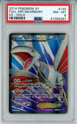 2014 POKEMON XY BASE SKARMORY EX #145 FULL ART HOLO FOIL PSA 8 NM