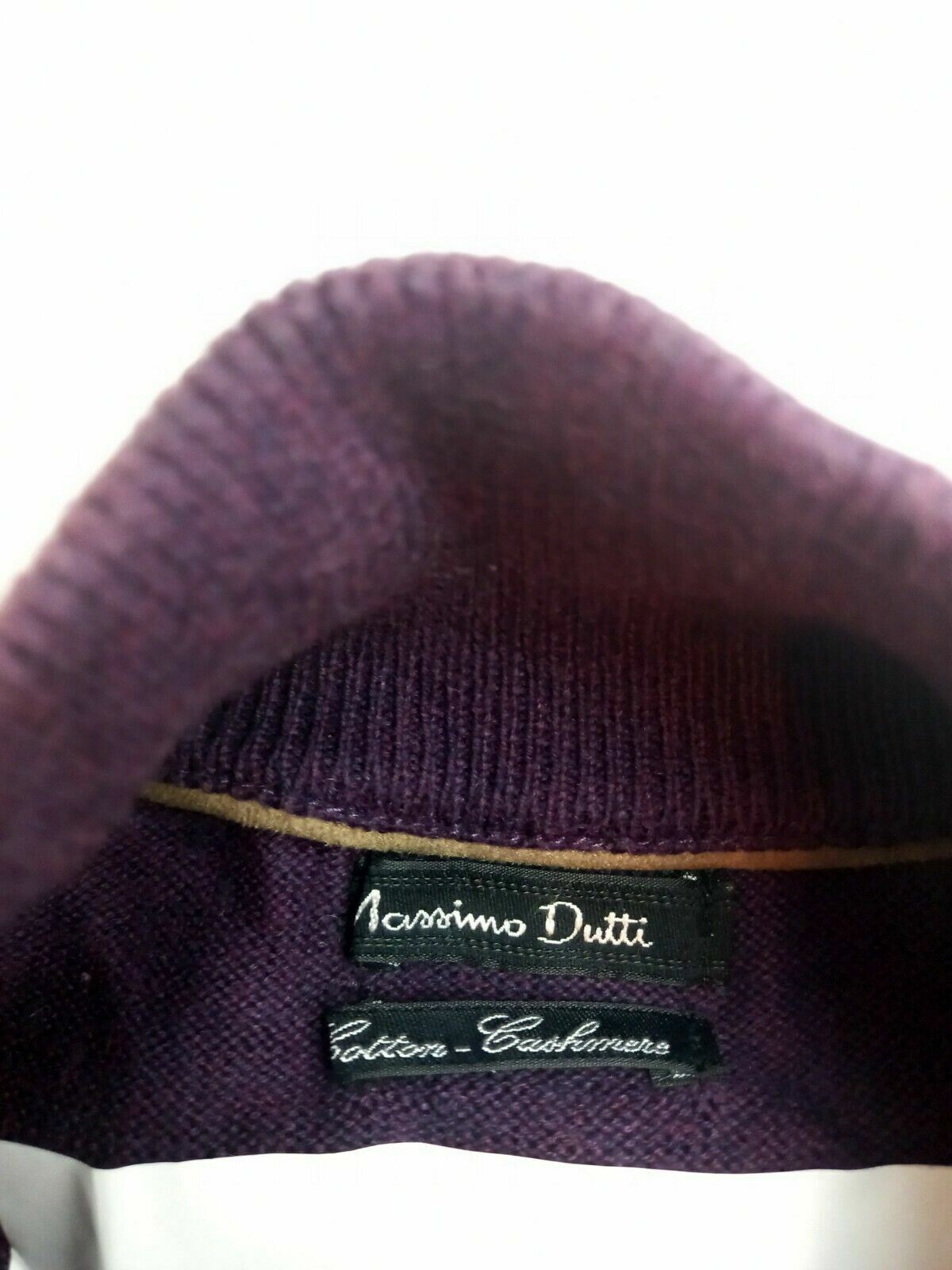 Massimo Dutti purple 95% cotton 5% cashmere Jumper. UK men's size Medium Large thumbnail 5
