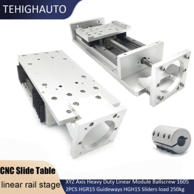 Heavy Duty Linear Guide Slide Stage XYZ Axis CNC 2pcs HGH15 Sliders 250kg Load