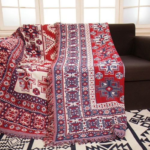 Large -XXXL Purple Red Reversible Ethnic Indian Cotton Throw Blanket Picnic Rug - Picture 5 of 22