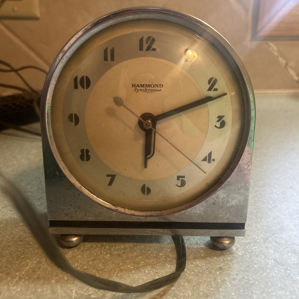 Vintage Hammond GRENADIER Synchronous Electric Clock Art Deco