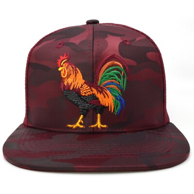 Rooster New Mesh Snapback Adjustable Hat Flat Bill Polyester Adult Baseball Cap