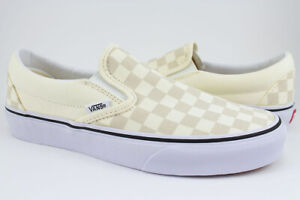 white on white checkerboard vans