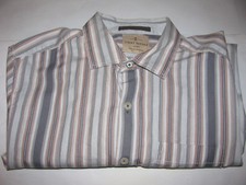 Tommy Bahama Mens Striped Button Front L/S Dress Shirt Size Large