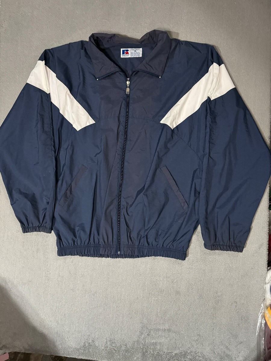 Russell Athletic Vtg 90s Sports Track Jacket Windbreaker Zip