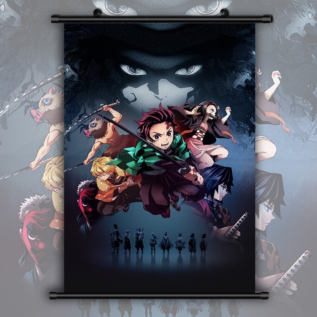 Kimetsu no Yaiba HD Print Anime Wall Poster Scroll Room Decor eBay