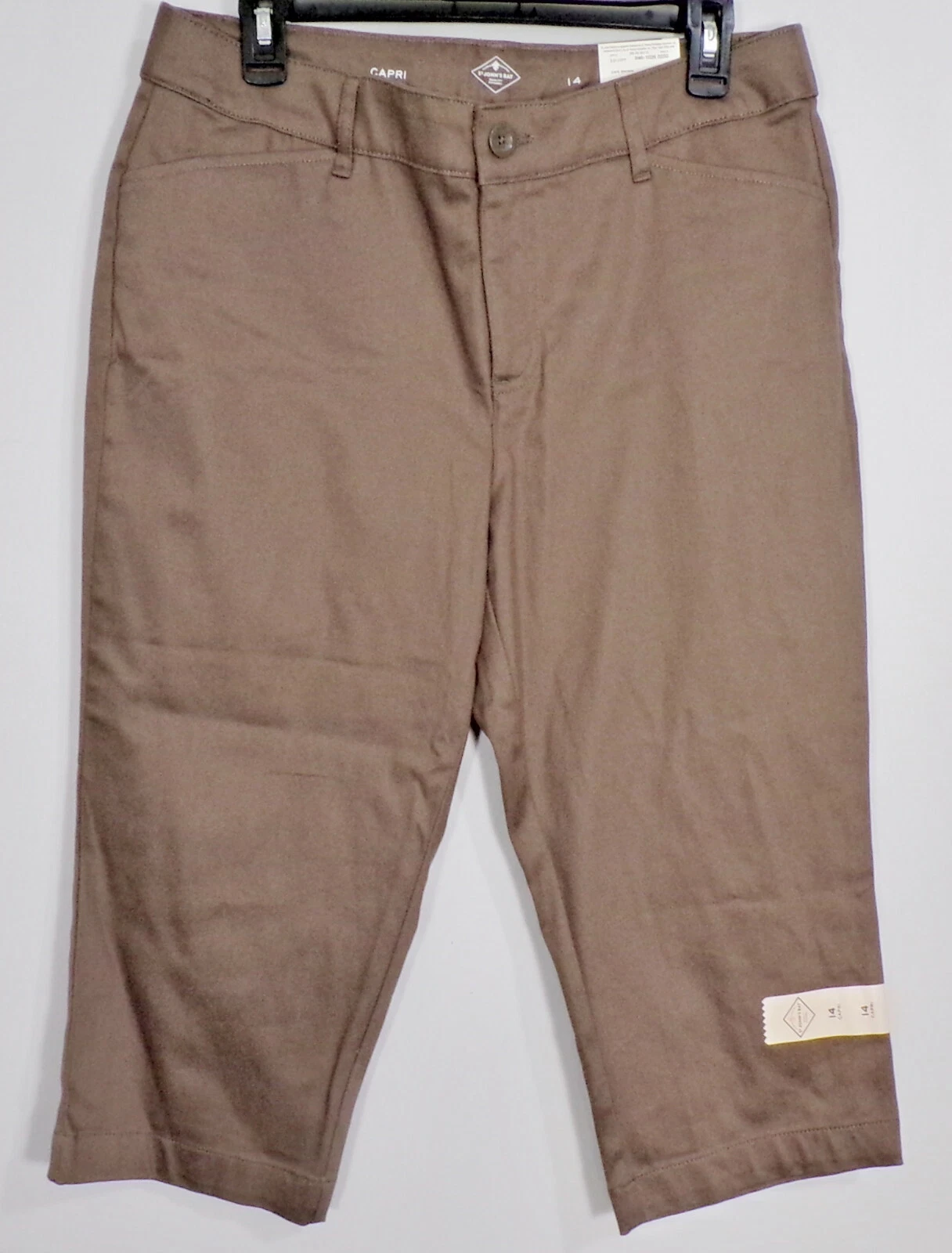 St Johns Bay Cafe Brown Mid Rise Capri Pants Size 14 32x18.5 P1471
