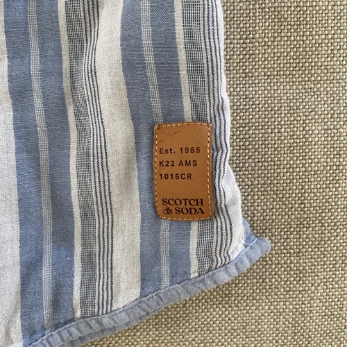 Scotch & Soda Island Time Mens Blue Striped LS Regular Fit Button Up Shirt S - Picture 5 of 7