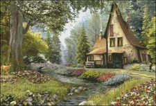Needlework Crafts Full Embroidery Counted Cross Stitch Kits - Cottage