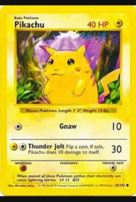 Pikachu - ( Stamped with Red Cheeks) 058/102 Miscellaneous Cards & Products...
