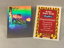 ARCHIE COMICS Skybox 1992 ORIGINAL RARE REDEMPTION CARD and RARE HOLOGRAM #B1