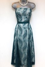 Stunning Strapless Coast Jade Lace Belted Evening Occasion Dress 10