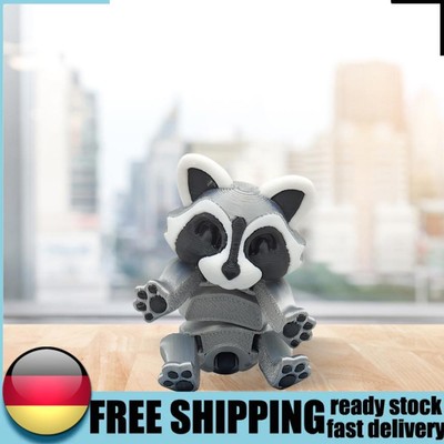 Articulated Racoon/Fox Cute Desk Pet Fidget Toy Adorable for Home Office Decor