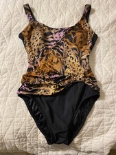 Robby Len Swim Fashion One Piece Swimsuit Tiger Animal Size 16